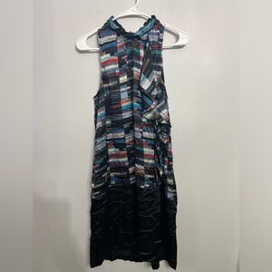 Robert Graham LORENZA Dress‎ Women Size 10 Beaded Collar 100% SILK